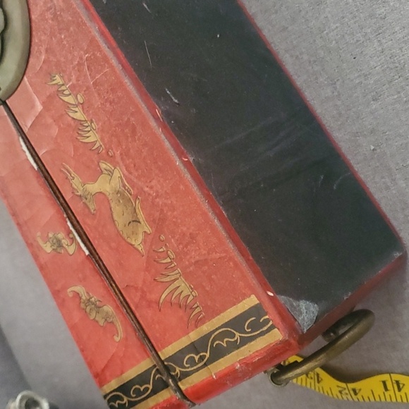 Ethan Allen box home size 16" x 5" + red pink green black brown gold - Picture 8 of 16